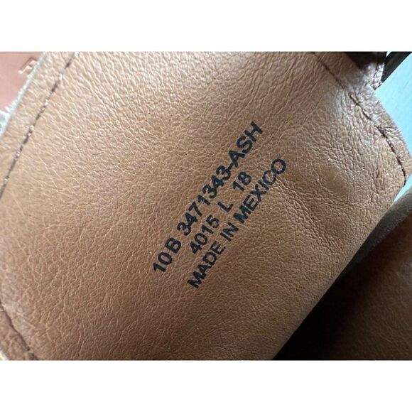 Frye Courtney Ash Tan Suede Heels Open Toe Sandals Women Sz 10 - Picture 6 of 8